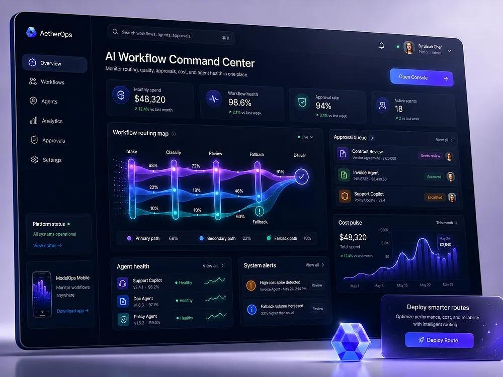 B2B lead routing dashboard showing salesperson capacity and workflow reliability metrics